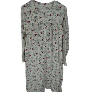 Aria Collection Women's Small Nightgown Velour Cardinals Winter Soft Cozy